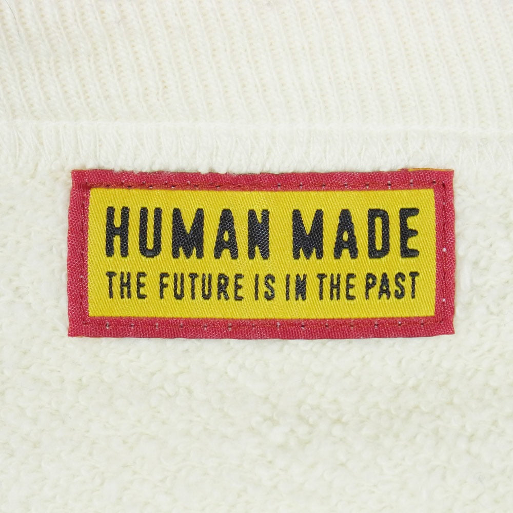 HUMAN MADE ヒューマンメイド 25AW HM30CS043 TSURIAMI SWEATSHIRT ツリアミ スウェットシャツ ダック グラフィック プリント Vガゼット クルーネック スウェット オフホワイト系 XL【中古】