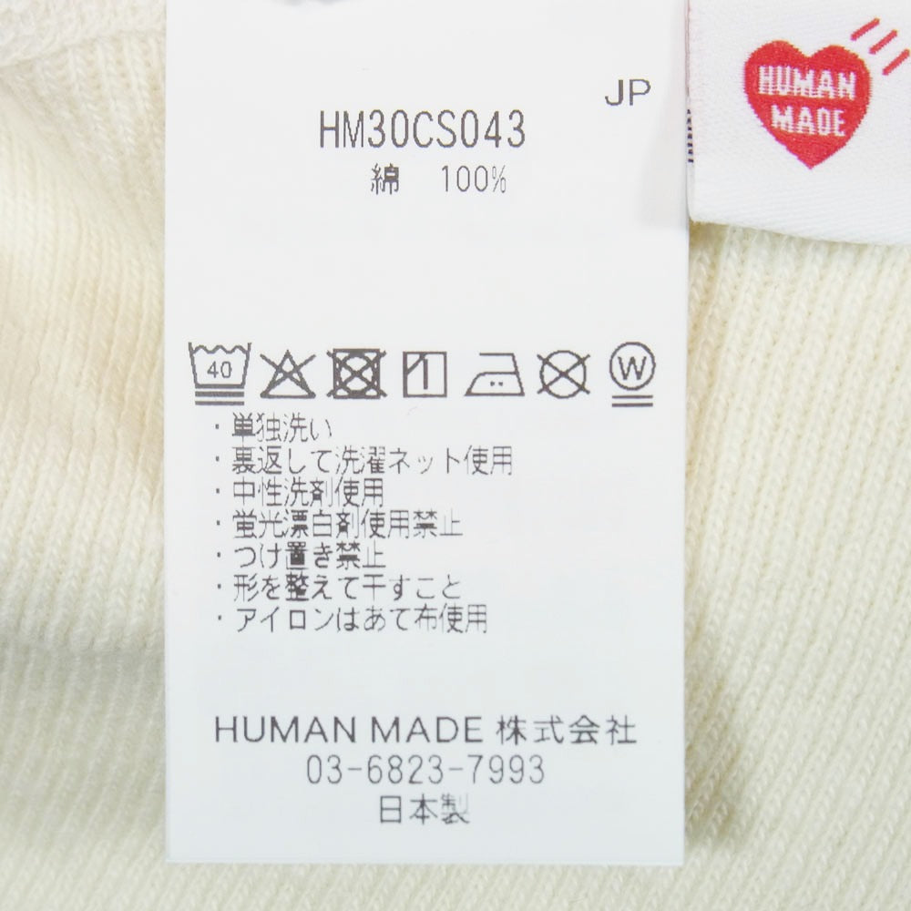 HUMAN MADE ヒューマンメイド 25AW HM30CS043 TSURIAMI SWEATSHIRT ツリアミ スウェットシャツ ダック グラフィック プリント Vガゼット クルーネック スウェット オフホワイト系 XL【中古】