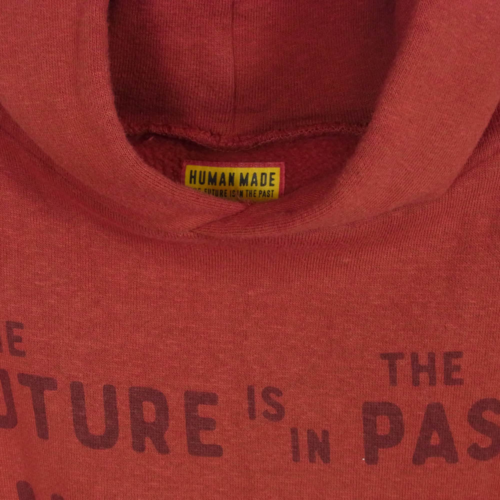 HUMAN MADE ヒューマンメイド 25AW HM30CS030 TSURIAMI HOODIE ツリアミフーディー フロントロゴ 染み込みプリント プルオーバー スウェットパーカー フーディ エンジ系 XL【中古】