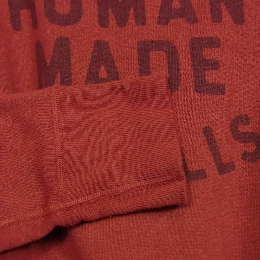 HUMAN MADE ヒューマンメイド 25AW HM30CS030 TSURIAMI HOODIE ツリアミフーディー フロントロゴ 染み込みプリント プルオーバー スウェットパーカー フーディ エンジ系 XL【中古】