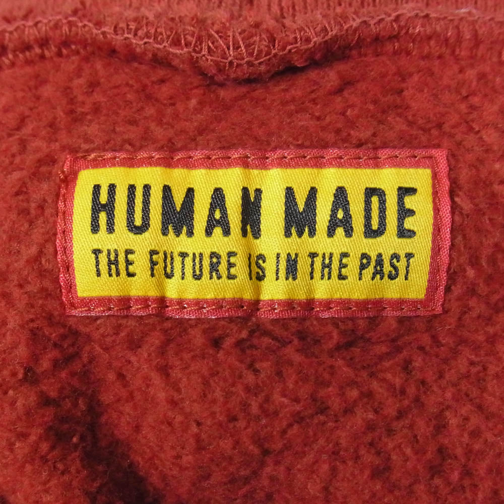 HUMAN MADE ヒューマンメイド 25AW HM30CS030 TSURIAMI HOODIE ツリアミフーディー フロントロゴ 染み込みプリント プルオーバー スウェットパーカー フーディ エンジ系 XL【中古】