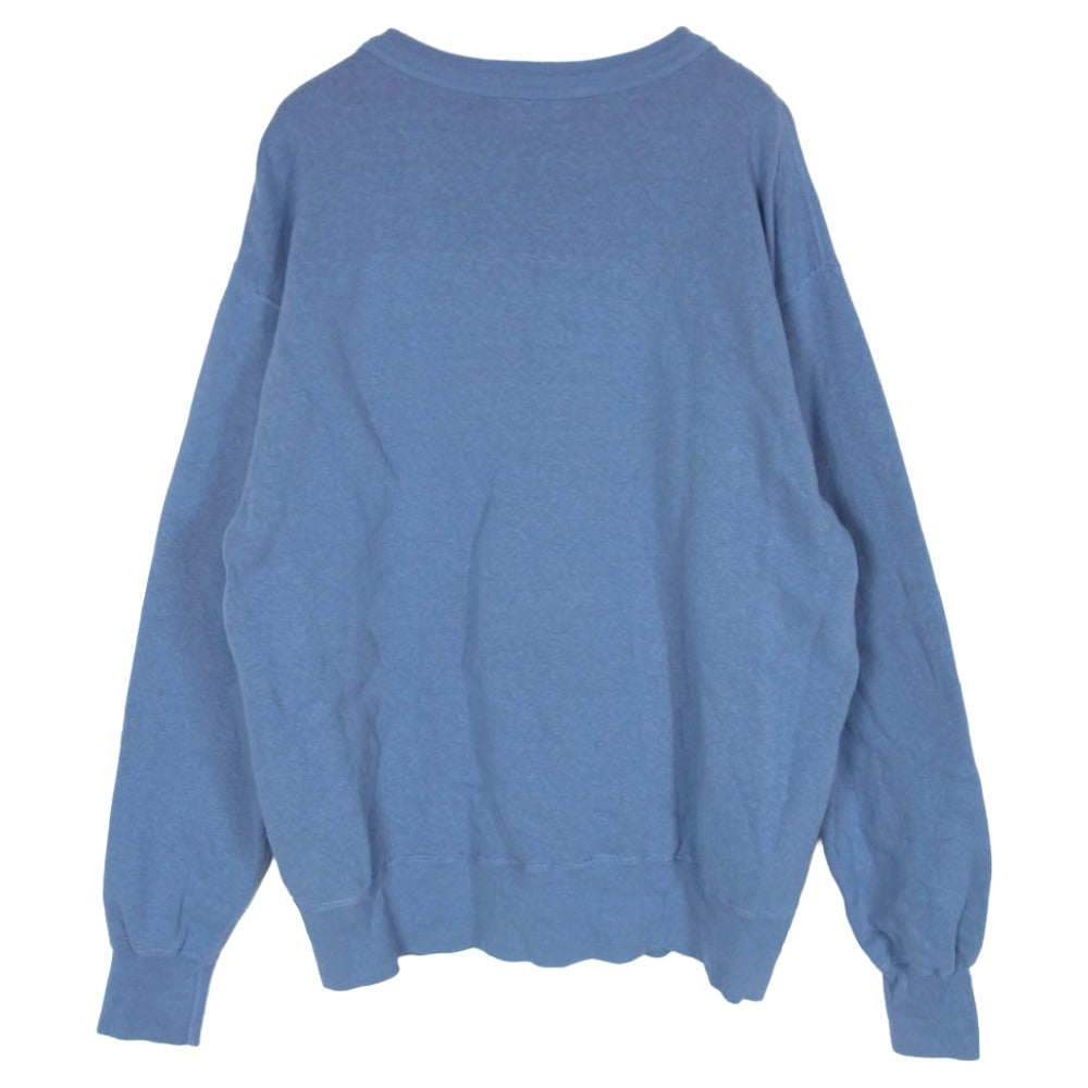 HUMAN MADE ヒューマンメイド 26SS HM31CS033 TSURIAMI SWEATSHIRT ツリアミ スウェットシャツ ブルドッグ プリント Vガゼット クルーネック スウェット ブルー系 L【中古】