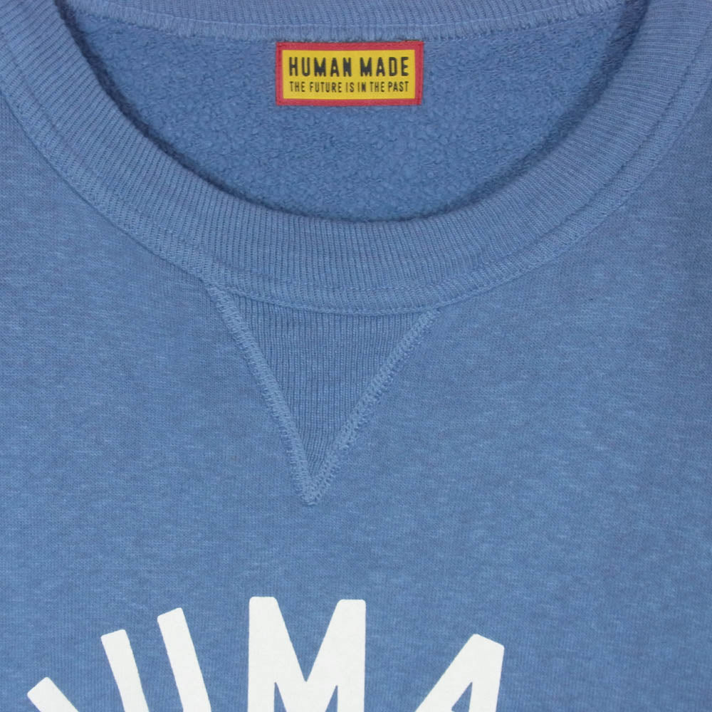 HUMAN MADE ヒューマンメイド 26SS HM31CS033 TSURIAMI SWEATSHIRT ツリアミ スウェットシャツ ブルドッグ プリント Vガゼット クルーネック スウェット ブルー系 L【中古】