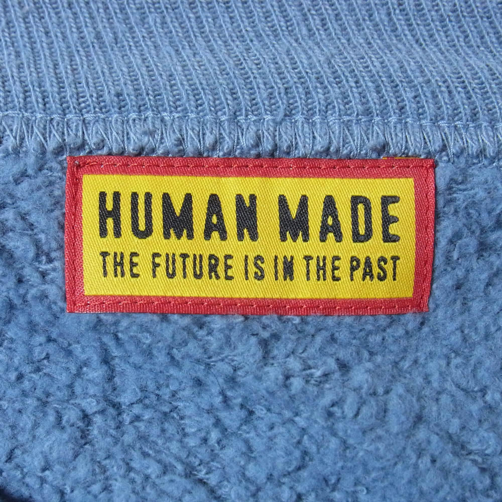 HUMAN MADE ヒューマンメイド 26SS HM31CS033 TSURIAMI SWEATSHIRT ツリアミ スウェットシャツ ブルドッグ プリント Vガゼット クルーネック スウェット ブルー系 L【中古】