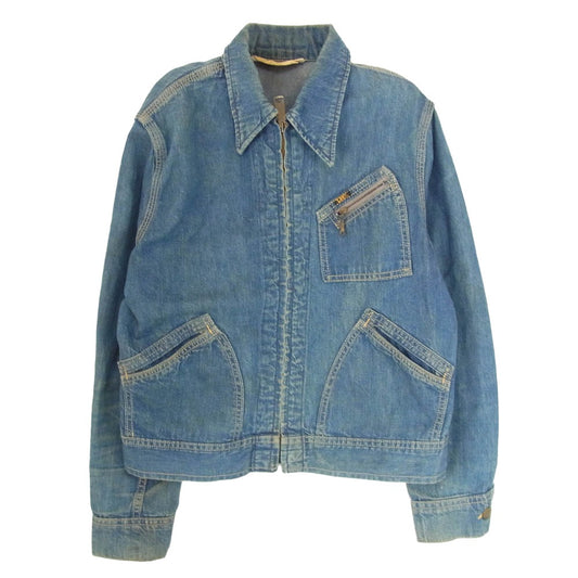 Lee リー 60s Ms Lee USA製 91-B TALONジップ デニム ワーク ジャケット インディゴブルー系 13/14【中古】
