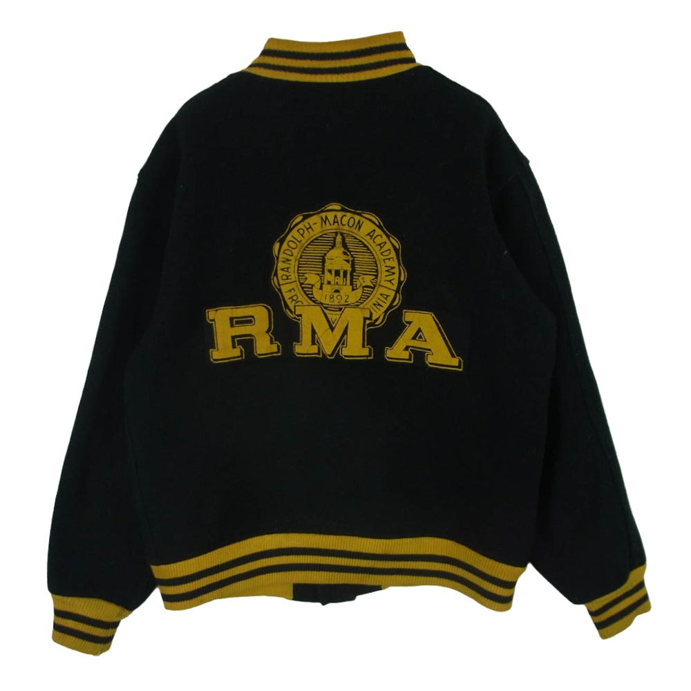 Champion チャンピオン 50s ランタグ RMA スタジャン ブルゾン スタジアム ジャケット ブラック系 イエロー系 S【中古】