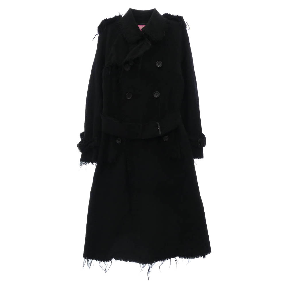 JUNYA WATANABE COMME des GARCONS MAN ジュンヤワタナベコムデギャルソンマン 04AW UN-C003 ジュンヤピンク AD2004 キャンバス裁ち切り トレンチコート ブラック系 S【中古】