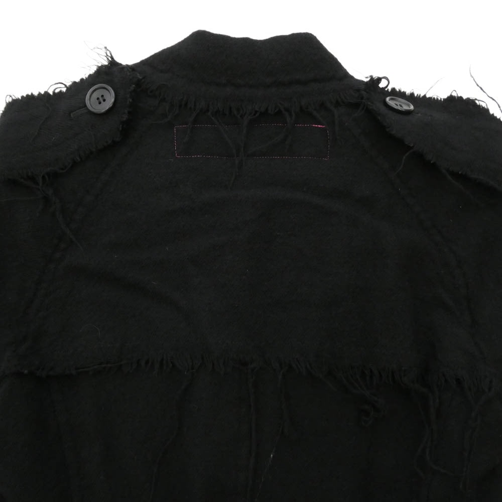 JUNYA WATANABE COMME des GARCONS MAN ジュンヤワタナベコムデギャルソンマン 04AW UN-C003 ジュンヤピンク AD2004 キャンバス裁ち切り トレンチコート ブラック系 S【中古】