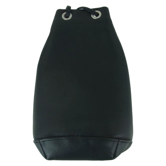 hobo ホーボー DRAWSTRING POUCH COW LEATHER カウレザー ドローストリング ポーチ 巾着 バッグ ブラック系【中古】