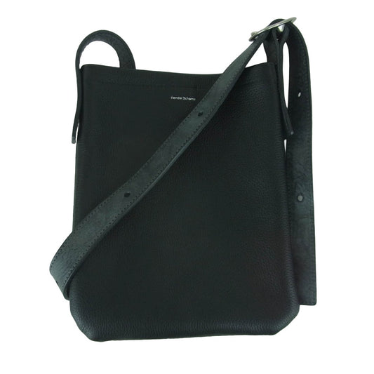 Hender Scheme エンダースキーマ シボレザー ロゴ型押し ワンサイドベルトバッグ ショルダーバッグ ブラック系【中古】