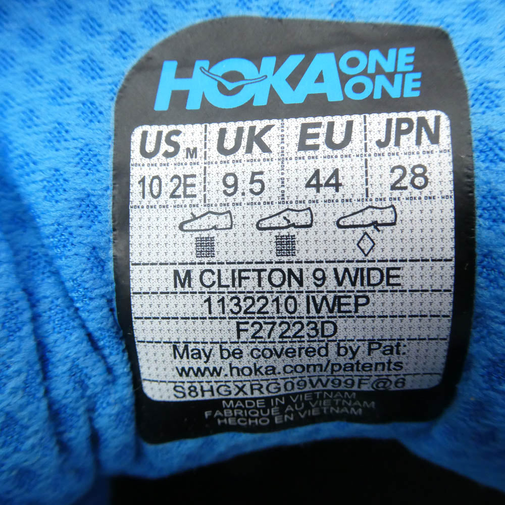 HOKA ONE ONE ホカ オネオネ 1132210 クリフトン 9 WD ランニングシューズ スニーカー ライトブルー系 28cm【美品】【中古】