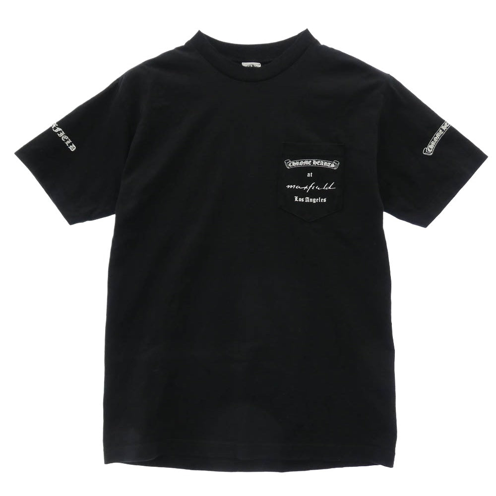 CHROME HEARTS クロムハーツ（原本無） Max Field マックスフィールド ヴァインダガー バックプリント ロゴプリント 半袖 Tシャツ ブラック系 M【中古】