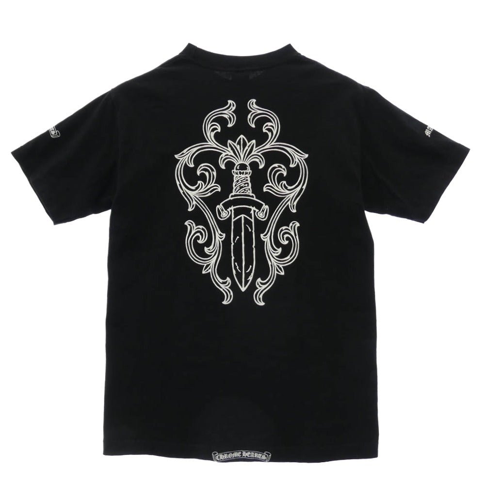 CHROME HEARTS クロムハーツ（原本無） Max Field マックスフィールド ヴァインダガー バックプリント ロゴプリント 半袖 Tシャツ ブラック系 M【中古】