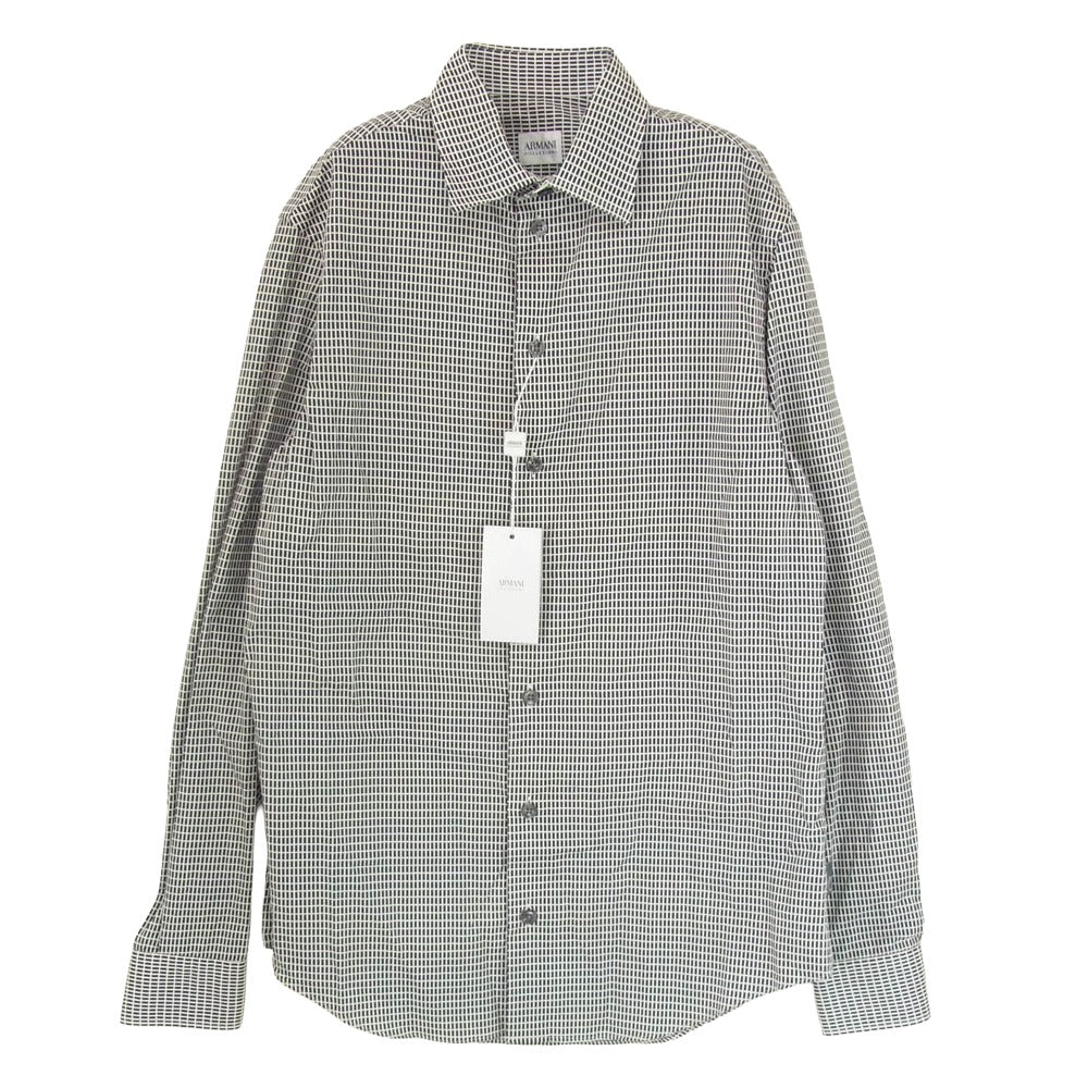 ARMANI COLLEZIONI アルマーニコレッツォーニ チェック柄 長袖 シャツ ブラック系 XS【極上美品】【中古】