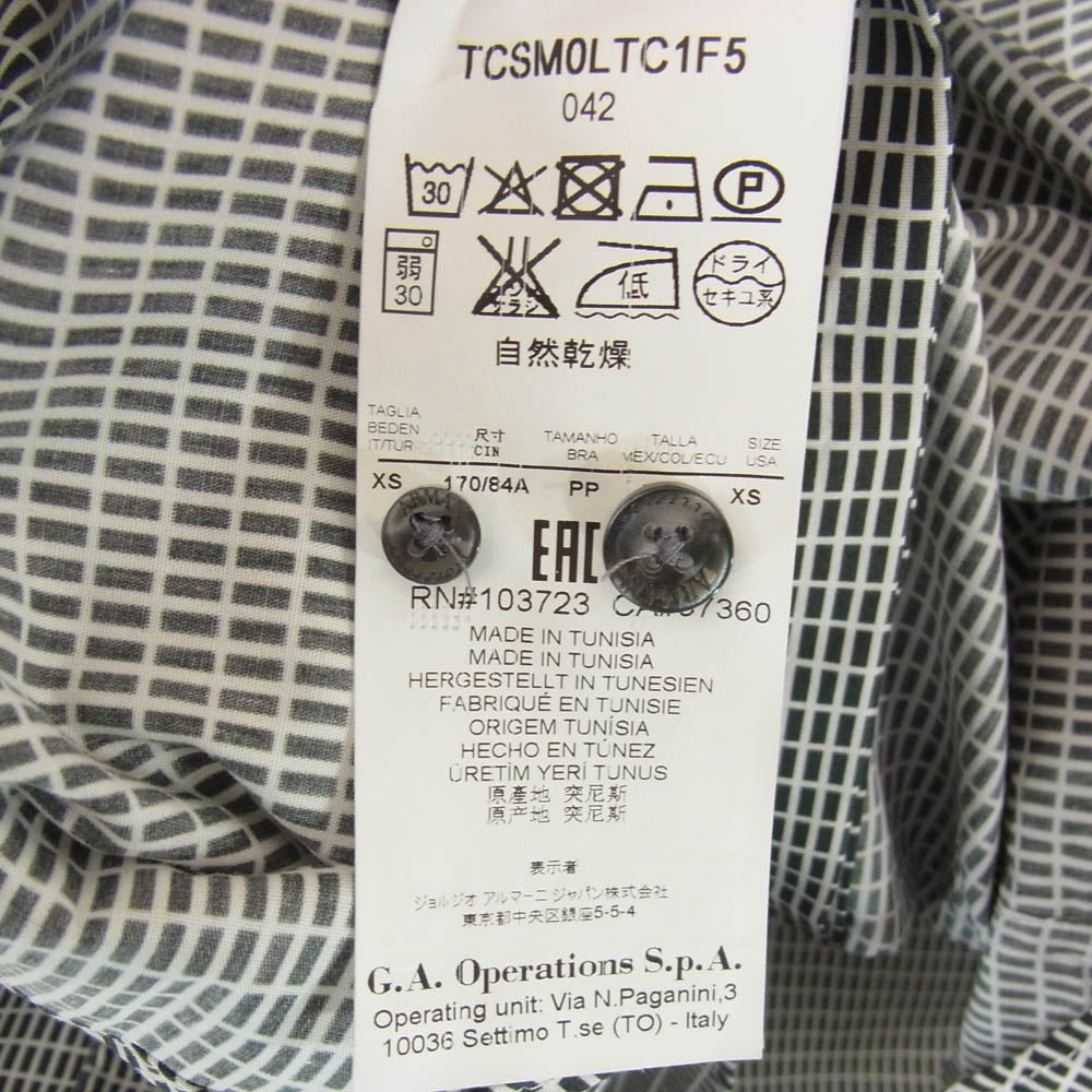 ARMANI COLLEZIONI アルマーニコレッツォーニ チェック柄 長袖 シャツ ブラック系 XS【極上美品】【中古】