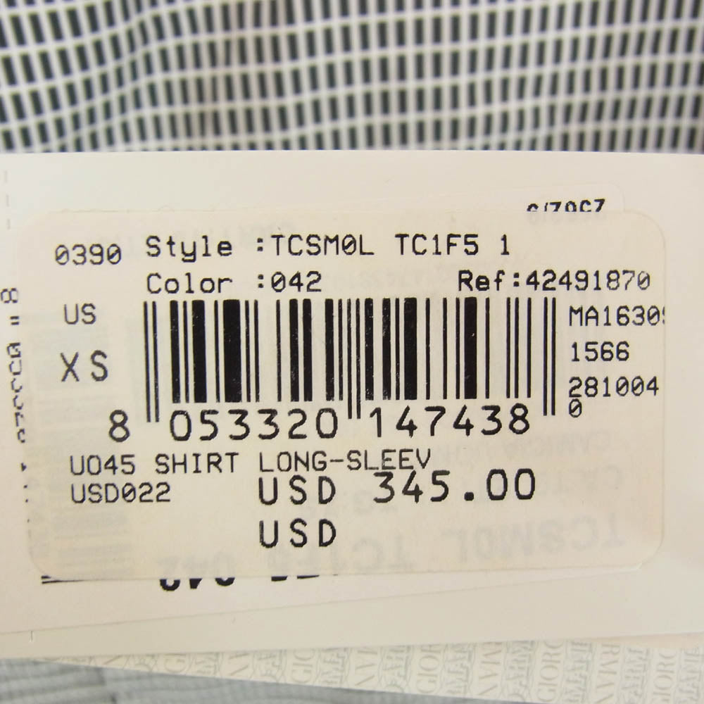 ARMANI COLLEZIONI アルマーニコレッツォーニ チェック柄 長袖 シャツ ブラック系 XS【極上美品】【中古】