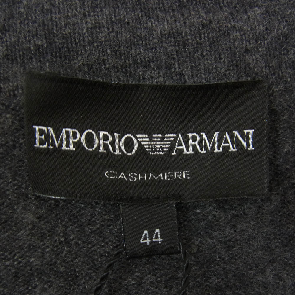 Emporio Armani エンポリオ・アルマーニ カシミア ニット テーラードジャケット カーディガン グレー系 44【美品】【中古】