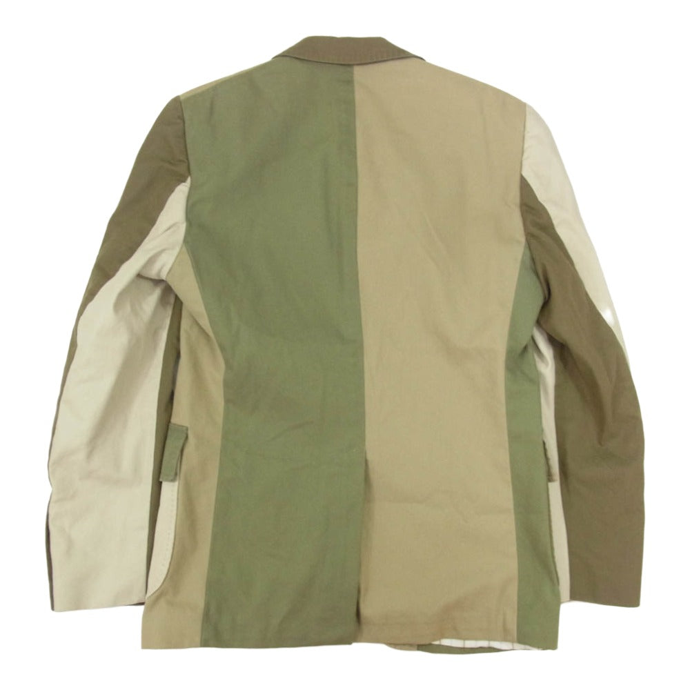 LARDINI ラルディーニ x WOOSTER ウースター イタリア製 ブートニエール付き クレイジーパターン 2B テーラードジャケット カーキ系 46【中古】