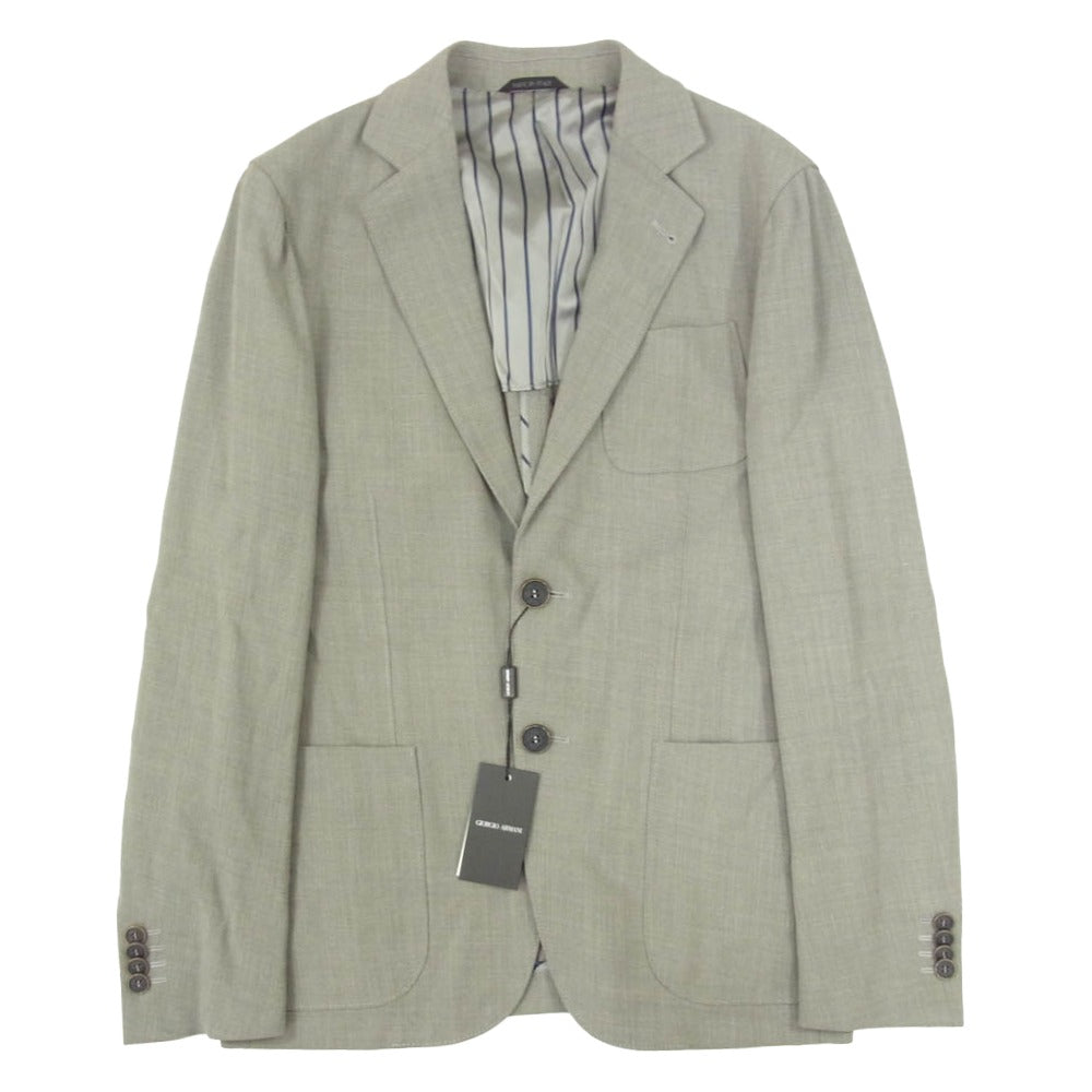 GIORGIO ARMANI ジョルジオアルマーニ イタリア製 UPTON アプトンライン ウール 2B テーラードジャケット グレー系 46【極上美品】【中古】