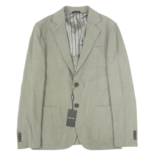 GIORGIO ARMANI ジョルジオアルマーニ イタリア製 UPTON アプトンライン ウール 2B テーラードジャケット グレー系 46【極上美品】【中古】