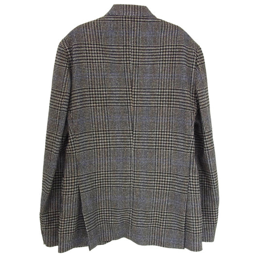 LARDINI ラルディーニ IG902AV イタリア製 ブートニエール付き 千鳥格子柄 ウール 2B 段返り テーラードジャケット グレー ブラック系 44【極上美品】【中古】