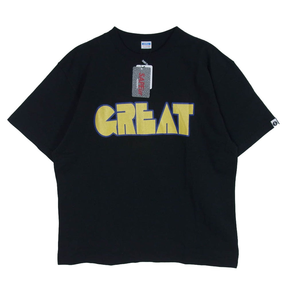 SAPEUR サプール A0024-456 GREAT ヴィンテージ加工 半袖 Tシャツ ブラック系 XL【極上美品】【中古】