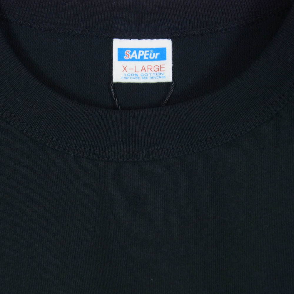 SAPEUR サプール A0024-456 GREAT ヴィンテージ加工 半袖 Tシャツ ブラック系 XL【極上美品】【中古】