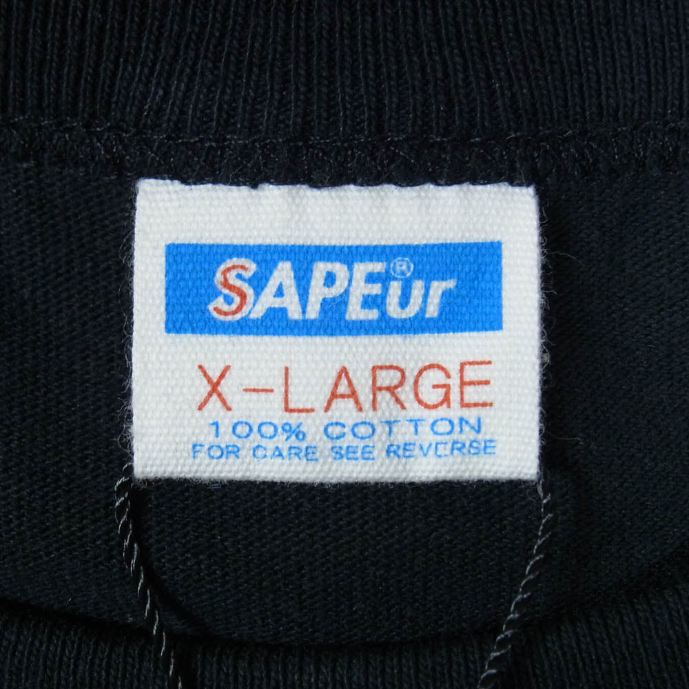 SAPEUR サプール A0024-456 GREAT ヴィンテージ加工 半袖 Tシャツ ブラック系 XL【極上美品】【中古】