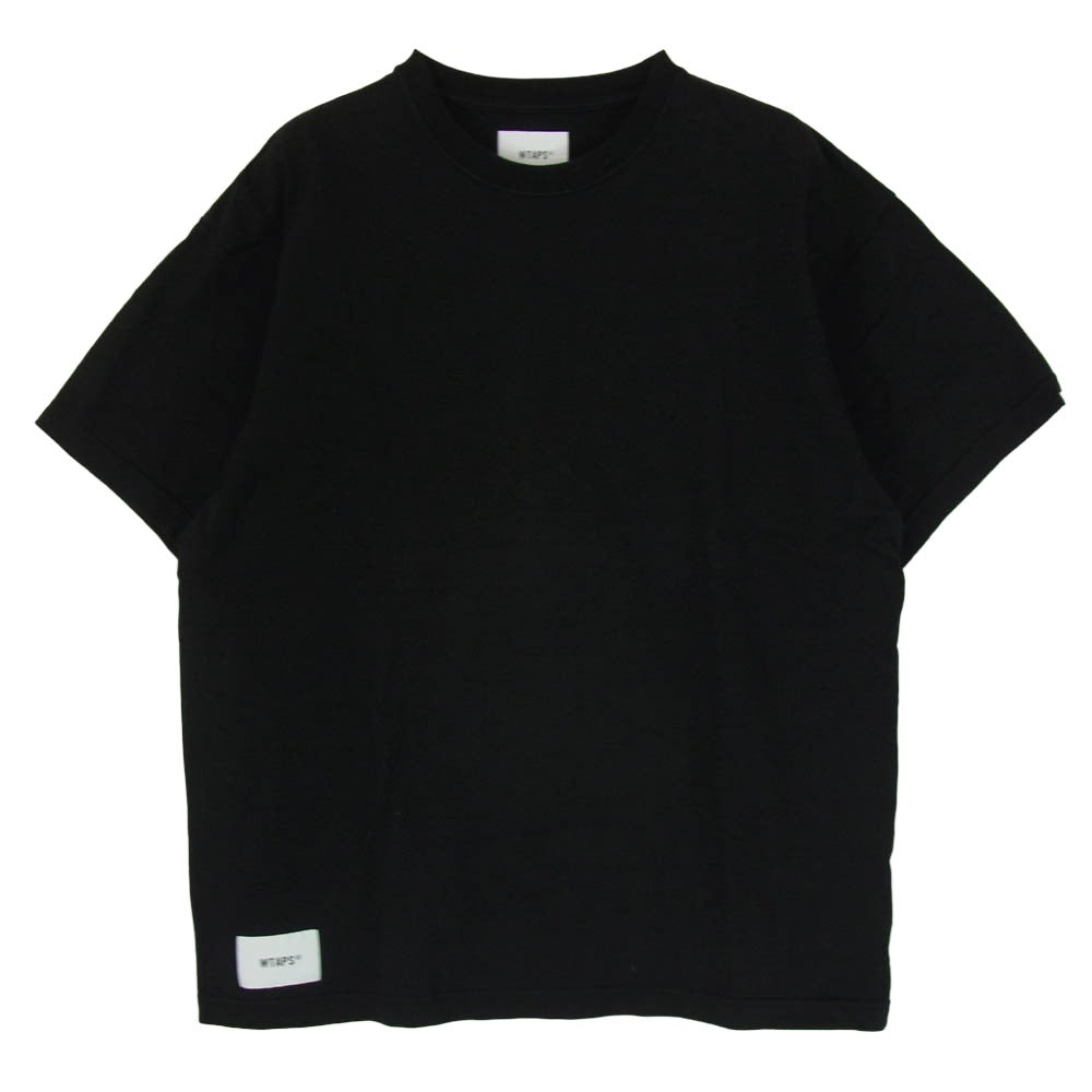 WTAPS ダブルタップス 25SS 251ATDT-CSM35 SIGN 01 / SS / COTTON ロゴプリント クルーネック 半袖 Tシャツ ブラック系 X02【中古】