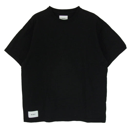 WTAPS ダブルタップス 25SS 251ATDT-CSM35 SIGN 01 / SS / COTTON ロゴプリント クルーネック 半袖 Tシャツ ブラック系 X02【中古】