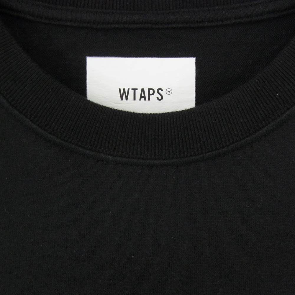 WTAPS ダブルタップス 25SS 251ATDT-CSM35 SIGN 01 / SS / COTTON ロゴプリント クルーネック 半袖 Tシャツ ブラック系 X02【中古】