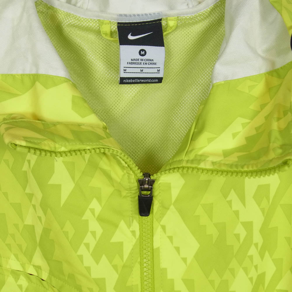 NIKE ナイキ 435883-320 胸ロゴ刺繍 スウッシュ フルジップ フーデッド ジャケット イエロー系 M【中古】