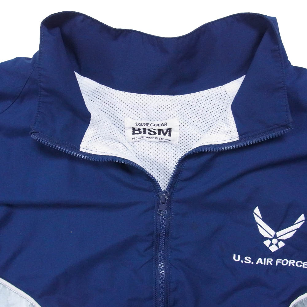 米軍 BISM製 USAF Training Jacket 米空軍 トレーニング ナイロン ジャケット ネイビー系 L【中古】
