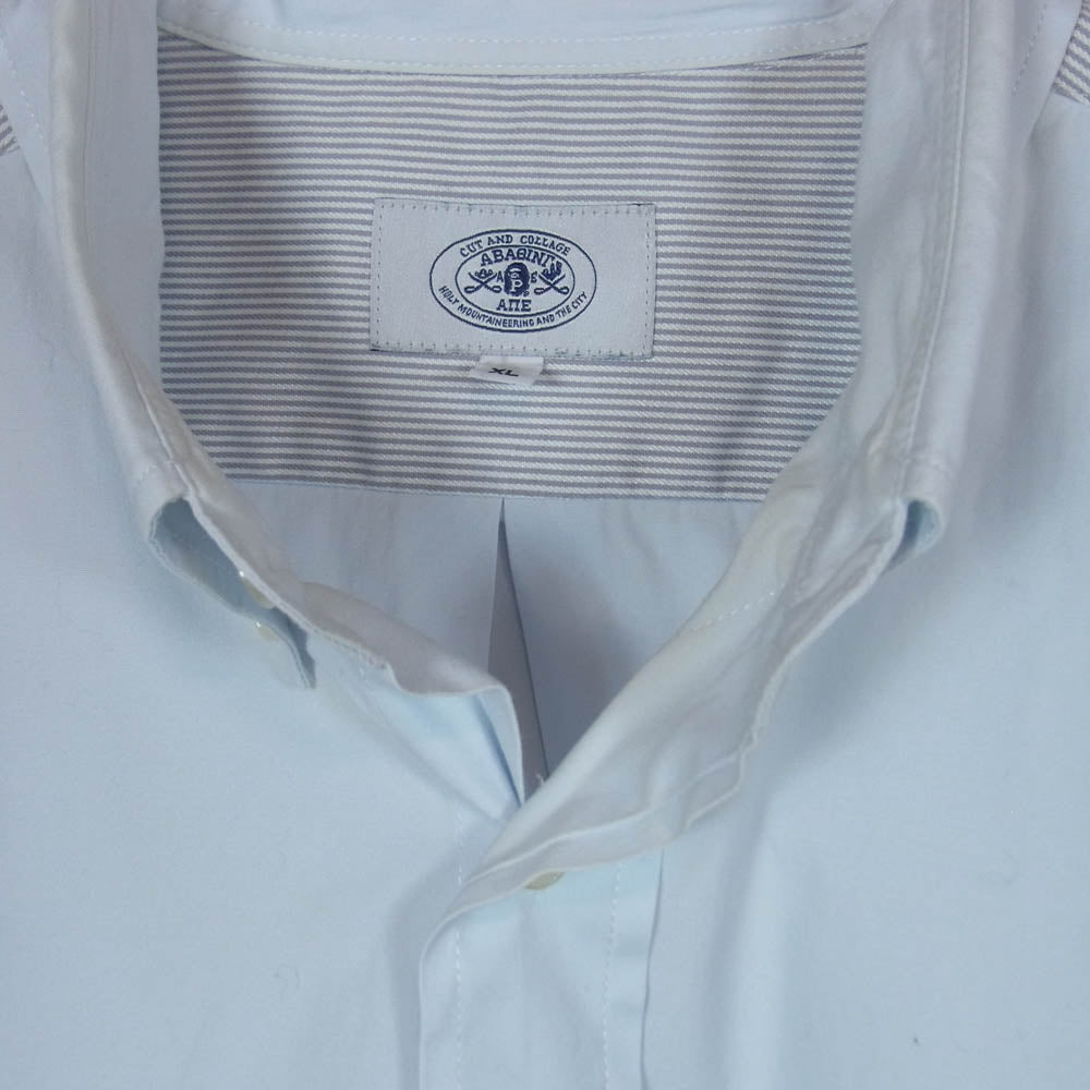 A BATHING APE アベイシングエイプ 001SHA301013X 星条旗ワッペン ヨーク切替 ボタンダウン 半袖シャツ ライトブルー系 XL【中古】