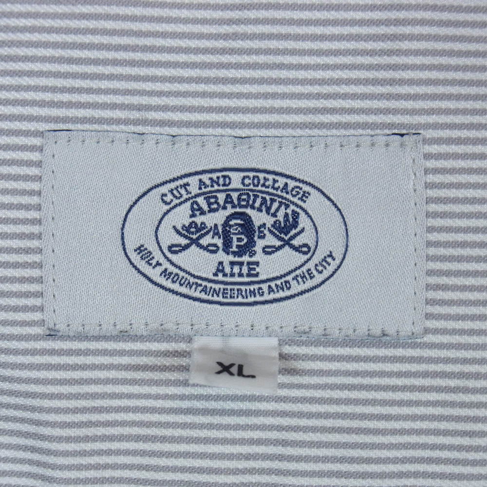 A BATHING APE アベイシングエイプ 001SHA301013X 星条旗ワッペン ヨーク切替 ボタンダウン 半袖シャツ ライトブルー系 XL【中古】