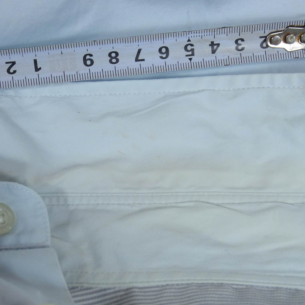 A BATHING APE アベイシングエイプ 001SHA301013X 星条旗ワッペン ヨーク切替 ボタンダウン 半袖シャツ ライトブルー系 XL【中古】