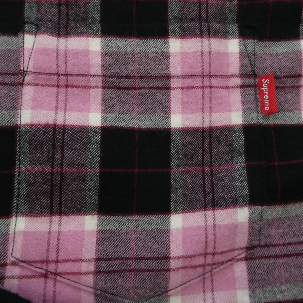 Supreme シュプリーム フランネル 長袖 チェック シャツ ブラック系 ピンク系 マルチカラー系 M【美品】【中古】