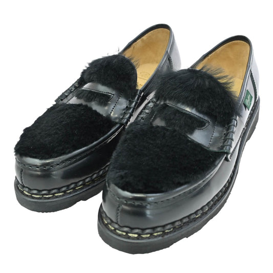 Paraboot パラブーツ 150119 BEAMSBOY 別注 ORSAY LAPAIN GRIFF NOIRE GLOSS オルセー ラパン ファー付き ローファー ブラック系 4【中古】