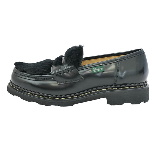 Paraboot パラブーツ 150119 BEAMSBOY 別注 ORSAY LAPAIN GRIFF NOIRE GLOSS オルセー ラパン ファー付き ローファー ブラック系 4【中古】