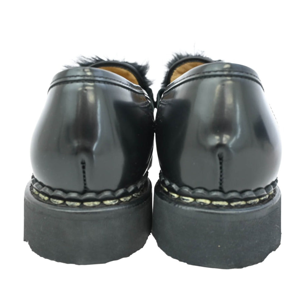 Paraboot パラブーツ BEAMS BOY ビームスボーイ 150119 BEAMSBOY 別注 ORSAY LAPAIN GRIFF NOIRE GLOSS オルセー ラパン ファー付き ローファー ブラック系 4【中古】