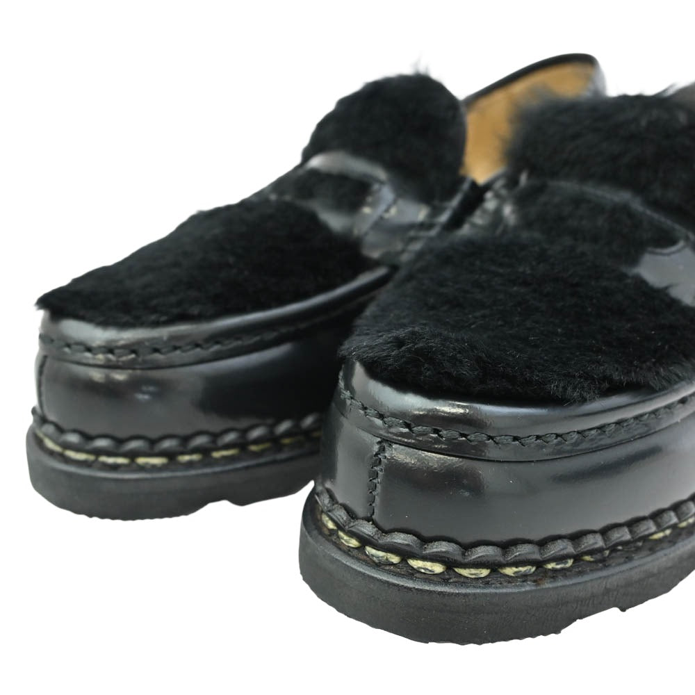 Paraboot パラブーツ BEAMS BOY ビームスボーイ 150119 BEAMSBOY 別注 ORSAY LAPAIN GRIFF NOIRE GLOSS オルセー ラパン ファー付き ローファー ブラック系 4【中古】