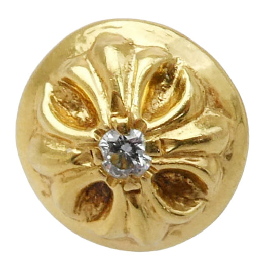 CHROME HEARTS クロムハーツ（原本無） 22K STD CRSBL DIA 22Kクロスボールスタッド 1ダイヤ ピアス ゴールド系【中古】
