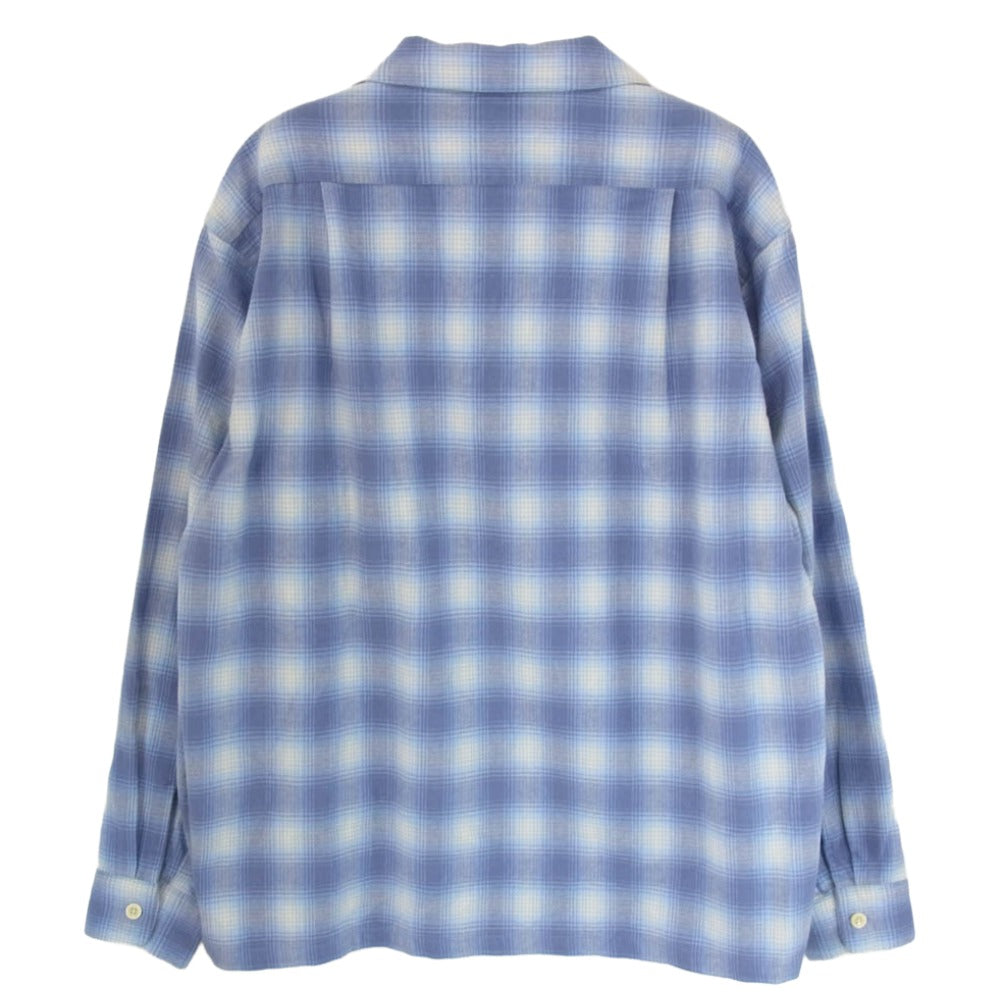 PENDLETON ペンドルトン Open Collar Shirt オープンカラー チェック 長袖 シャツ ブルー系 S【中古】