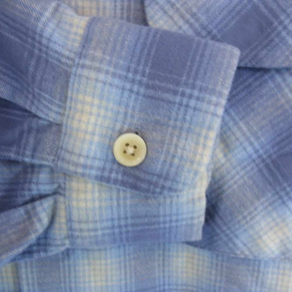 PENDLETON ペンドルトン Open Collar Shirt オープンカラー チェック 長袖 シャツ ブルー系 S【中古】