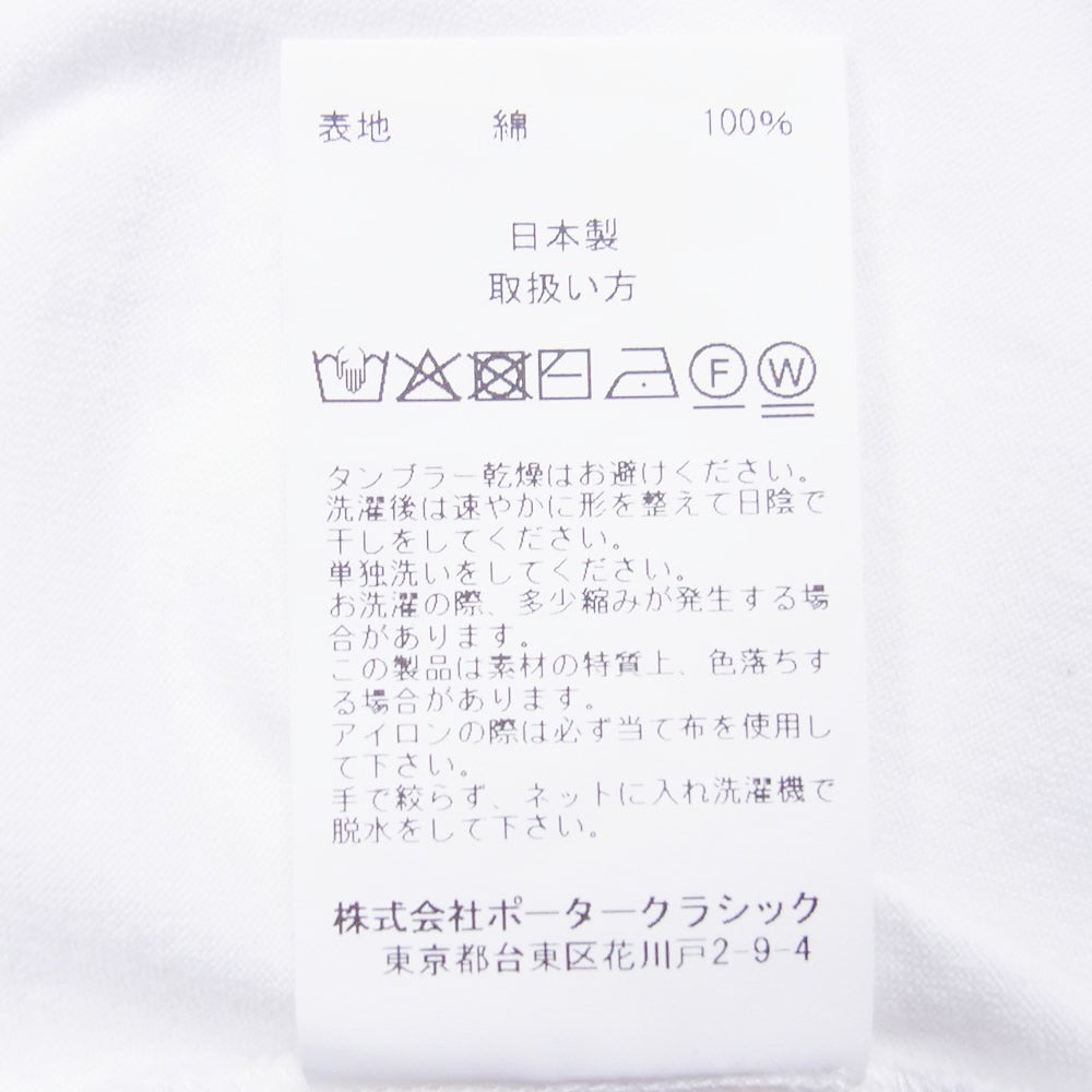 PORTER CLASSIC ポータークラシック POCKET T-SHIRT ポケット付き 半袖 Tシャツ ホワイト系 XL【美品】【中古】