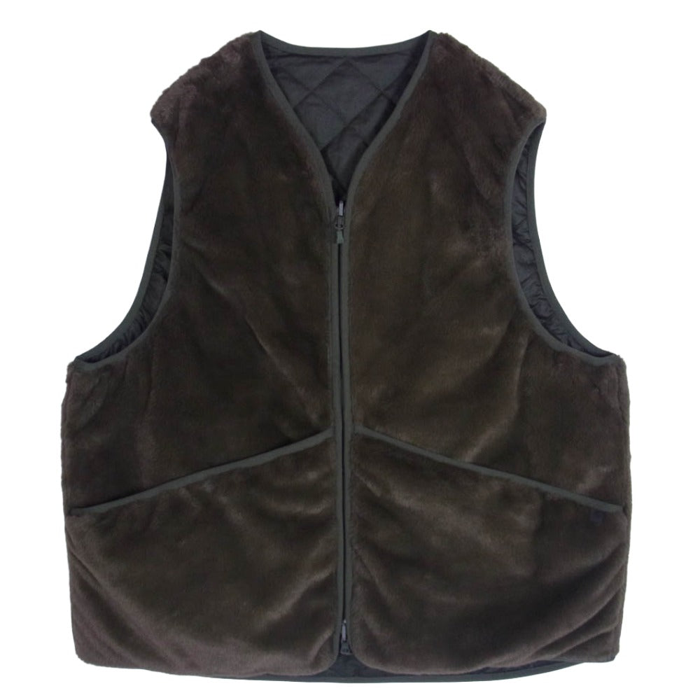 DAIWA PIER39 ダイワピア 25AW BJ-44025W TECH REVERSIBLE BRITISH HUNTER FUR VEST テック リバーシブル ブリティッシュ ハンター ファー ベスト モスグリーン系 L【美品】【中古】
