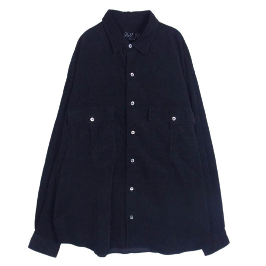 PORTER CLASSIC ポータークラシック ROLL UP ORGANIC CORDUROY SHIRT ロールアップ オーガニック コーディロイ 長袖 シャツ ブラック系 XL【中古】