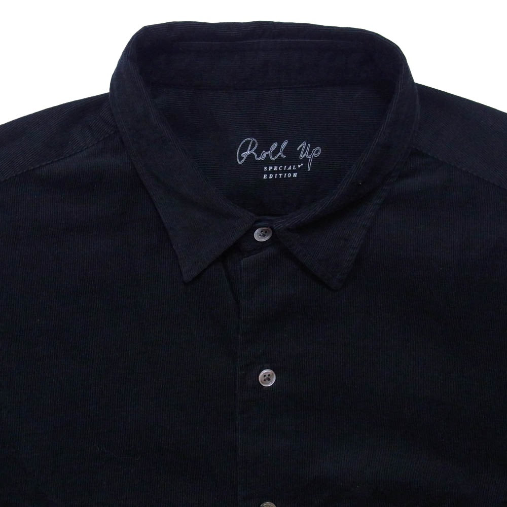 PORTER CLASSIC ポータークラシック ROLL UP ORGANIC CORDUROY SHIRT ロールアップ オーガニック コーディロイ 長袖 シャツ ブラック系 XL【中古】