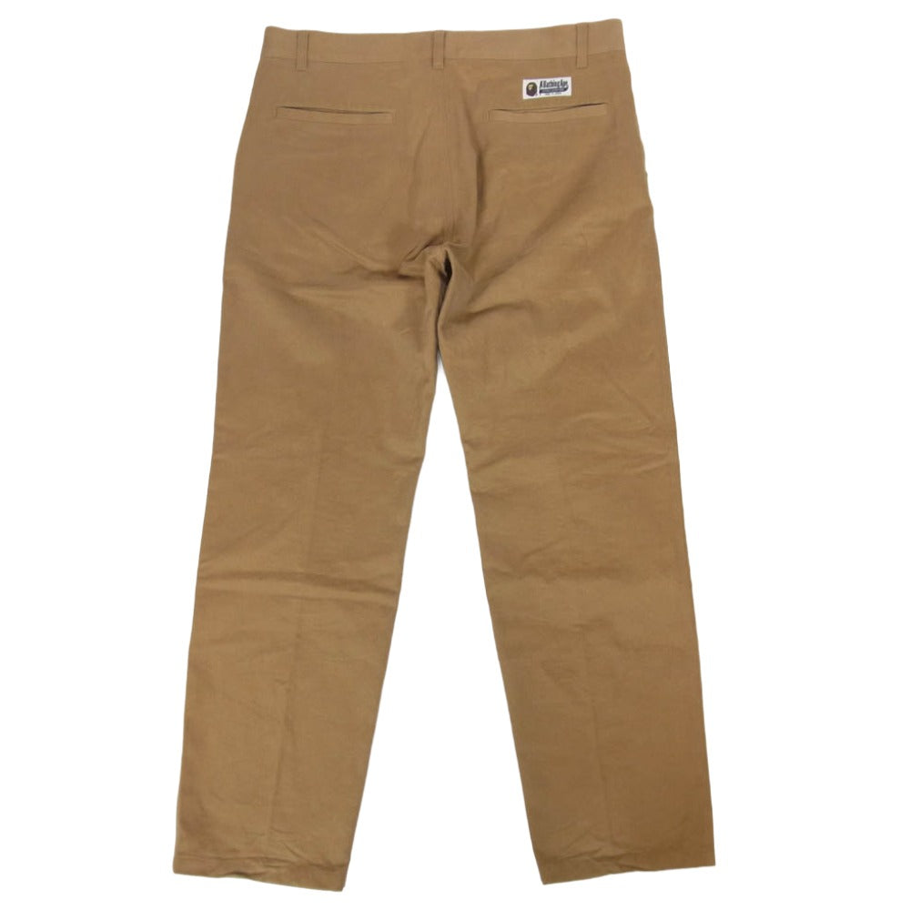 A BATHING APE アベイシングエイプ 001PTG801017X ロゴ刺繍 エンブロイダリー ワークパンツ トラウザーズ ブラウン系 L【中古】