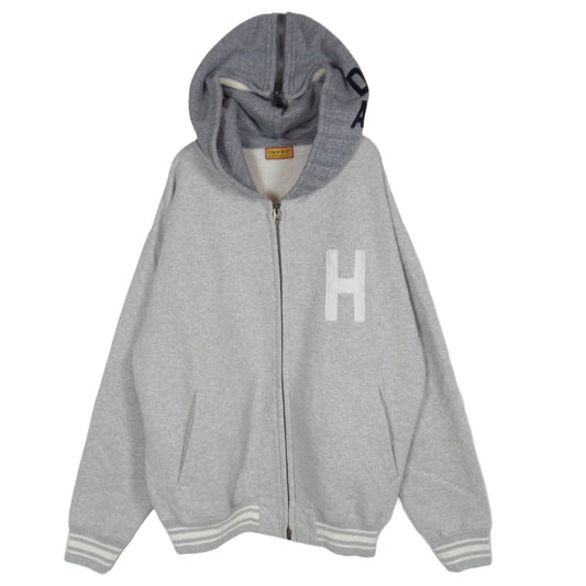 HUMAN MADE ヒューマンメイド HM31CS018GY4 ZIP-UP HOODIE 裏起毛 ジップアップ フルジップ パーカー フーディー グレー系 XL【美品】【中古】